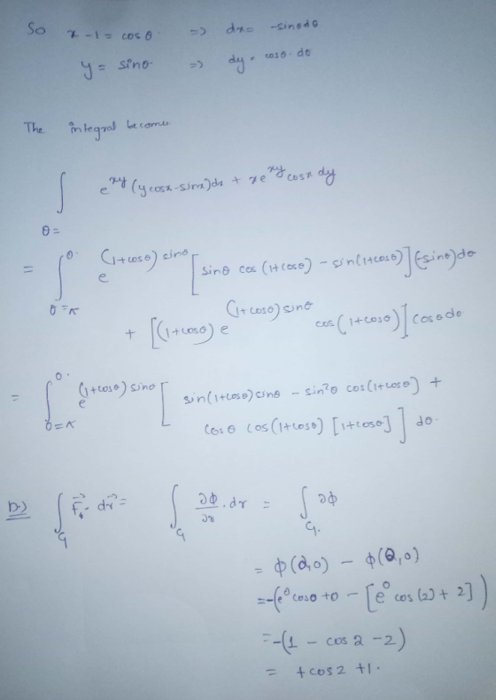 So dre-sinedG 7-1- cos =sino The Pntegras Le comu e(ycos-sima)da t7e ()-innire)de C14cos Sine cos Cosedo cos Sino sin(itesB)
