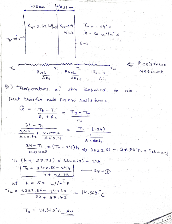 L2o12 mm L-3 mm To 2c WIimkReas0.14 O. 32 ず=ラー Resis tance T2 Aletwoak 77 AKed R,L A ka )Tenperature of expos ed te Heaf taa