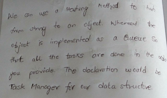 to on oyet hered frorm tht all the tasks ore done in the ou providle. The cloclava hon w ooldbe Task Manoger for ear clata st