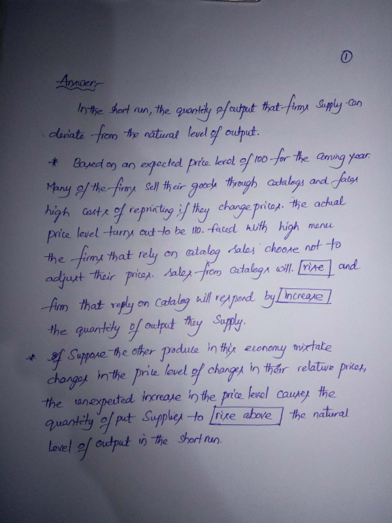 the tatel clariats from t naturat lese of ouput Qnng ofther-firmy eir u ntay. the achal high asts of reprictng prite level -