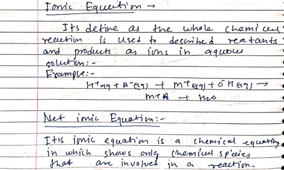 Tts detine as reeetim amd modut luim- Erample: he whslo desinihed as ims in Chemi cu reatants Usel to Net imi Equetie Its imi