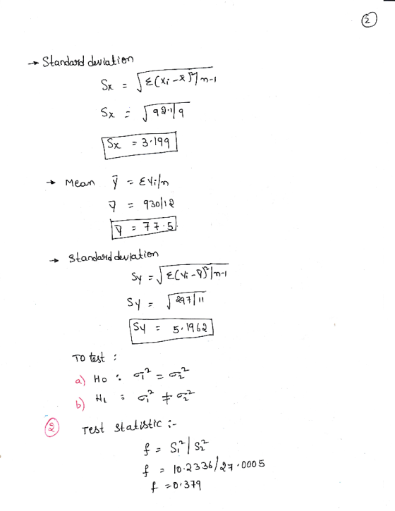 2 s:/H可1_ Sx. 冫3-199 y 3-3-5 → standad duktien S51962 To tast Test statisttc :-