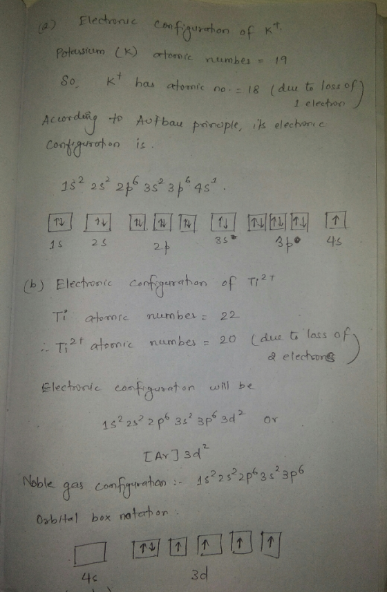 (a So k has atontc no: 18 (duu to los of) 1 elector Accor e, ik elechori e 1 S 22 of Ti2 Tt.atomre num ber 는 22- Ti2mrc neum