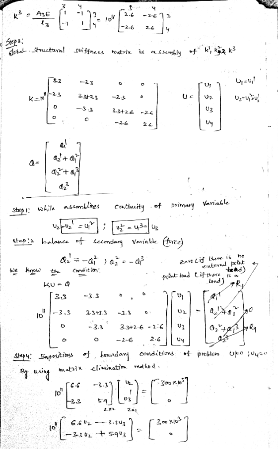 2.6 2.6 2.6 2.C 4 Step3 letaltrutura Ltiffnes is assembly-f k, k^^ k3 matrix 2.2 32 2.2 3233 -2.3 -3.3 2-3+2E 2.6 -2.6 2 422