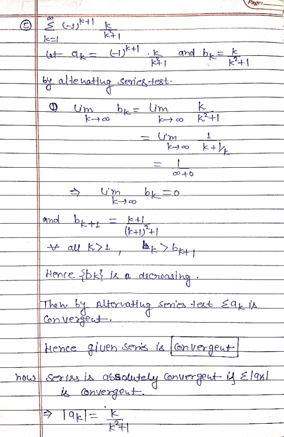 Page: and bk K 1 lat=_dk Ek+1 allehating seoric&-lest k K2+1 Um bk Um Um ym amd Hence bkjk a. ducnsasing Sencs et Ea is The