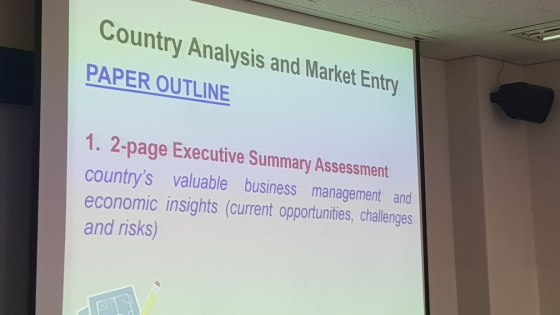 Country Analysis and Market Entry PAPER OUTLINE 1. 2-page Executive Summary Assessment countrys valuable business management