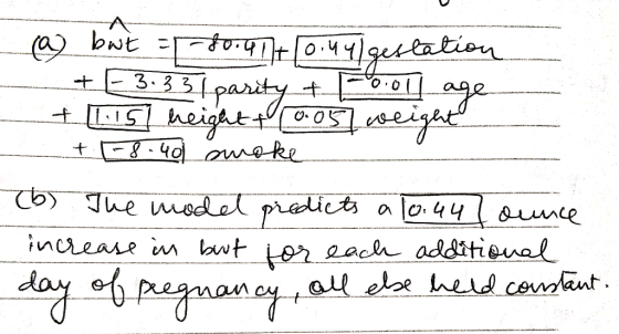 A elation E panitey t0 ge 3. 33 + height CO he edet prelicts o.44 nce bwt Lor eah additienal incease ed ceneut pguan yau