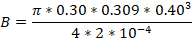 π * 0.30 * 0.309 * 0.403 в= 4 2 10-4