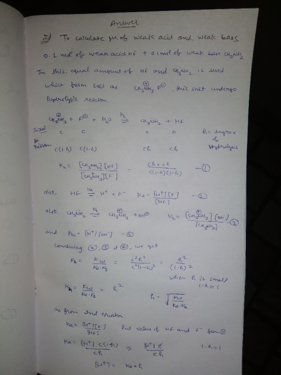 To calulate Hag weak acid and weak hats 써. Ka CHF e, Fh