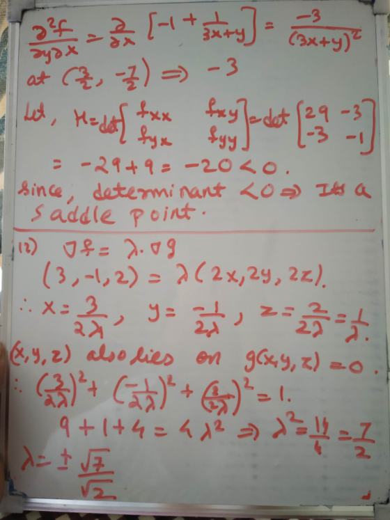 (3x+y)を addle point 4 2