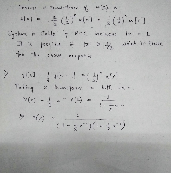 H() s un + Sys1ennissTable if Roc includes 121- 土 which fr hue Tt i poss i le toir tRe okove ne sponse Taking 2 hantfOM both