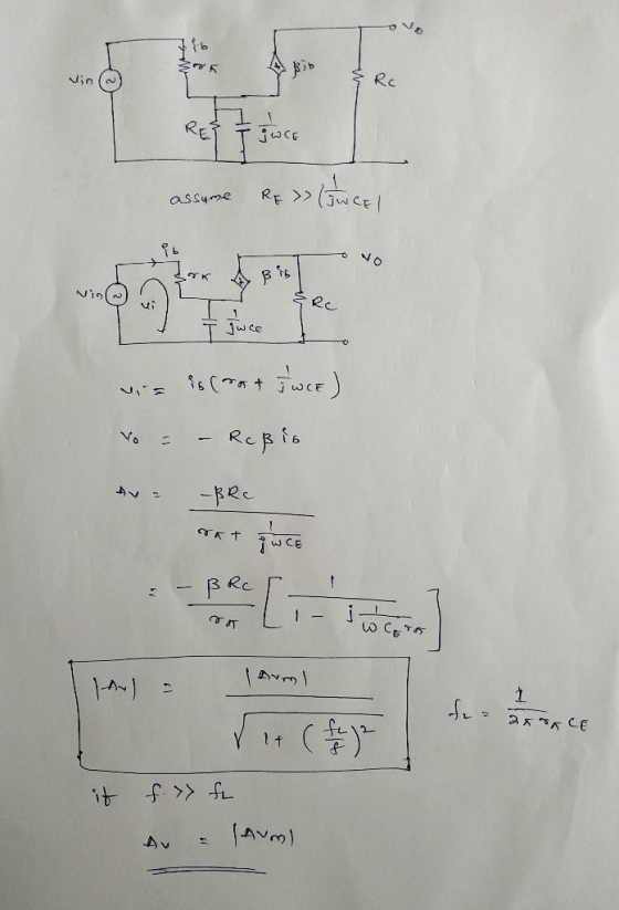 o Vn b RC Nin RE JwCE RE >> Jw CE assyme Rc Nin 1 Jw ce Repis Vo -Re w CE BRC i 1- Av 1A) () Y 1t Avm)