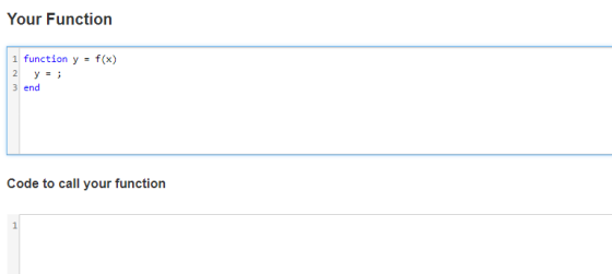 Your Function 1 1 function yf(x) 3 end Code to call your function