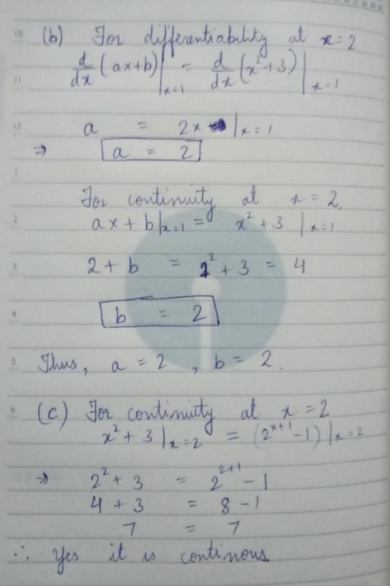 ffeuntirbaliy (b) Fer t 10 d da 12 a 2x 21 a = o tauticuity axtbhit= 3 2+ b 13 2 Shws 2 b a 2 at r-2 6 2 t 241 2-1 8-1 7 2 3