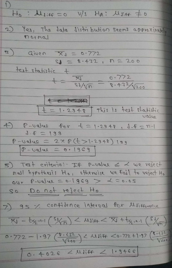 4 Ye, The Jala disti bation Seem! aperexin 2. test rtatittic t 772 t- ! . 2.3千8 | This 75 heit statistic valeo So Do not reje