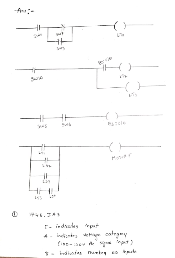 Sw? 5 LTo Sw1o 51 MOTOR S 51 LS3 ss L51 T- indicodes input A - indicotes voltage cafeq<u, C100-120v Ac signal input) - indica