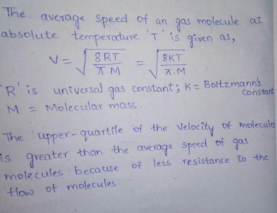 The average Spe absolute temperatureT riven as ed of an gas molecule at R is untversal gas censtant; - Boftzanns Constant M M
