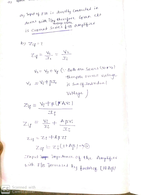 aj Auvili with iry thevfor Given ckt Yoitage souse aj inpud ot FIsis divedthy Connected in is current serils fis amplibiev =