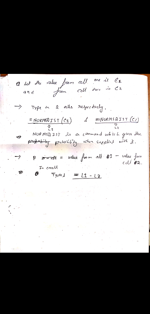 celi a kut hvalue cell an d els pvy Type ih =NORMSAIST ce =NORMSAIST (C1) a Lanmand wh ie h qves he NOR MSD JST value ceu e2.
