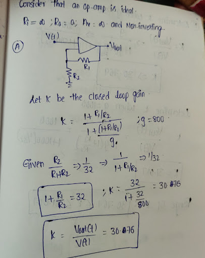 Conside hel an op amp is ideal VE) Ri ket k be -the closed dop in q 800 g. 32306 g00 val