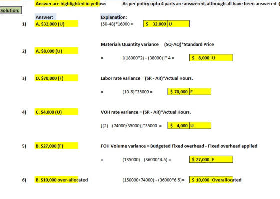 Answer are highlighted in yellow: As per policy upto 4 parts are answered, although have been answered : Solution: Explanatio