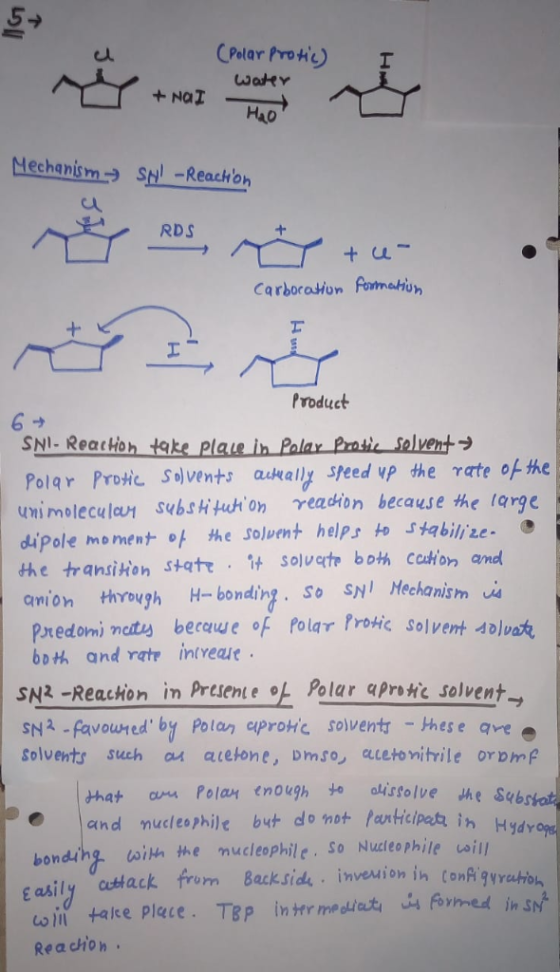 CPelar Prow I cl Ha0 Mechanism-) S -Reachon RDS Carboraton Pomatiun Product SHI.RearHoh take plae in Palarerati. Solvent → Po