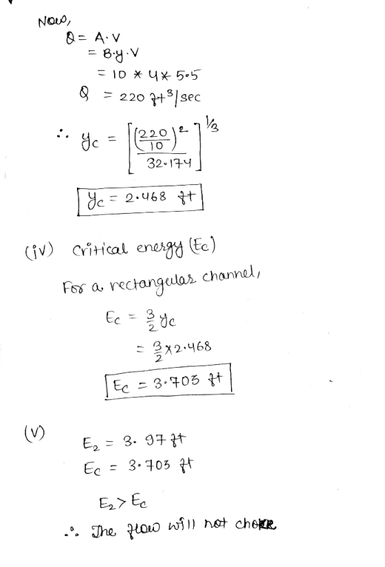 十3/sec 220 ớc = |( 끔).jla 32-174 (iv) critical enegy (Ec) Foy a rechangelos channel 2 3 2.468 2. E,-8。97计