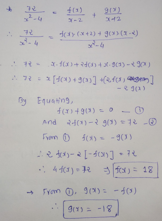 も 72 2 f(x) g(*) , -2 By Equating