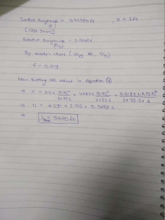 ·xhrtce Rod then e的ㄧ--oo0085.ft ー Cast drong Relative-Rougho 0.00005 f = O.org Now turtivy all value in equation ④ x +0019L 1