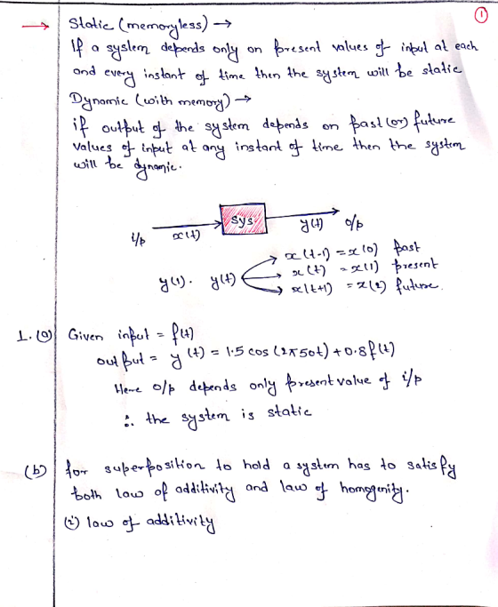0 o yslem ns onl only on resenl values at ea syslem oill be Ond evey ns tan hin the 3^ste ip output σ.he system detenjs on as