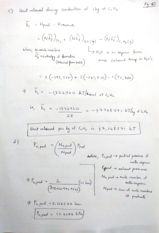 64),. . (NİUp (y)-au;),.s@ Co + whau, N-wnelk num beu ht →enthalty of formation -1322160 kJ/kmol of 4H4 ラ he= 28 İd , 24857-k