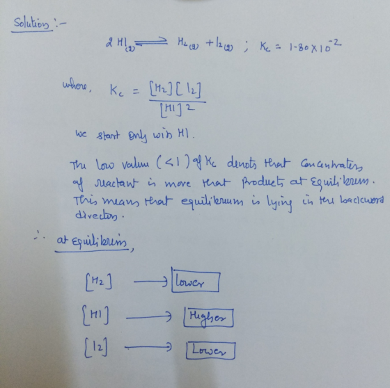 Solutiog H2a +4K1-80X10 -2 HI her, Ke 2 we 8tarrt Bn wib Hl Kdunot that Cauanhatn Hrat Aroduet at Equil erm Th lav Val ( al J
