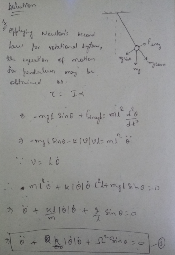 baluhon eyfiNewtons keond law for yelatiomal tpom th equahien of moton for pendulun mg be mj a obtained 2 ,PTuA