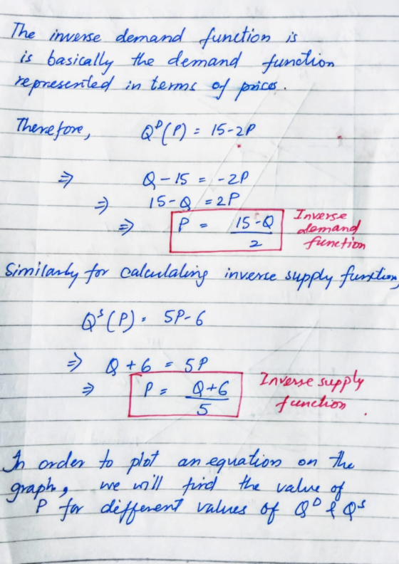 The muarse demand Junction isbasically the dlemandfumetion represrted in terme of(L)= 15-2P Inverse an Similant1tocaludalamy