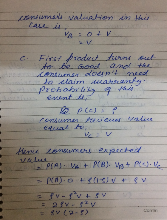 onsumers valuation in this Case is VB First product hurns to be Gsod ancl the Lensumen eloesnt mead to claim uaranty Probahi