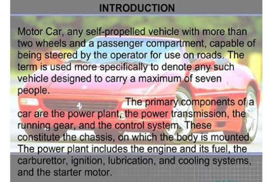 INTRODUCTION Motor Car, any self-propelled vehicle with more than two wheels and a passenger compartment, capable of being st