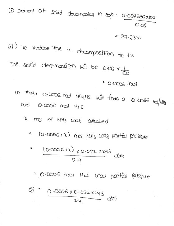 ( peent ot solid o.06 tii) vedette y.deconposfti on-t 1% CO n mol of NH3 ua altaDed atm 2-4 atn 2.4