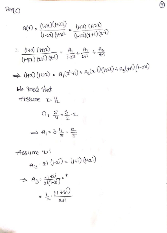 A)(x21) -2) (H(-23)i)i) (14x) (Hx) A1 Az 1-2x A,() A(x-)(H)1a,(1)(-2») (4x) (1427) We knod that ASSume A 3 Assume =i A3 2i (1