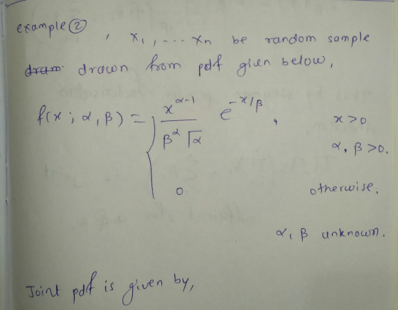RInbe random sample 20 x, d ar otherwise ot B unkneuo Joint pdd is given by