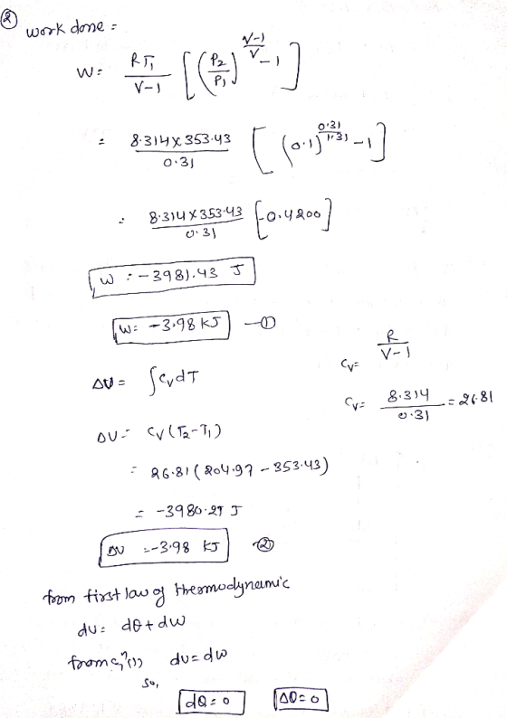 o3) 83Lx 353-43 8.3) 니 X 3.5343 0, 31 W: -3.98 kJ Je,dT 3 ) meimu