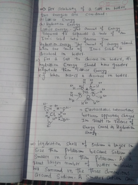 pate wat er FoY Solubiuityf two energies (a) latice Energy Hydration Energy Latice a satt in Considered: ate eneray- Jhe OmtE