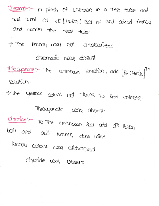 Chramate pfrch of unkrxuon n a test tube and Solution the yeltoco cool turns to Red Coloo htoride Cink chlotide ent