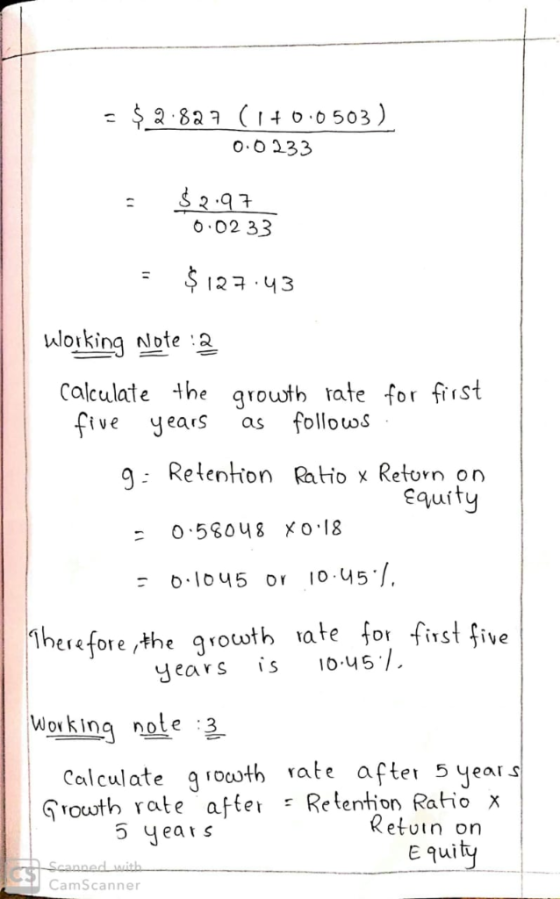 o.O 233 6 02 33 12 ЧЗ working nlote 2 ulorking ANote a Calculate the grouth atfost ive years as folloos q: Relention Rtio x