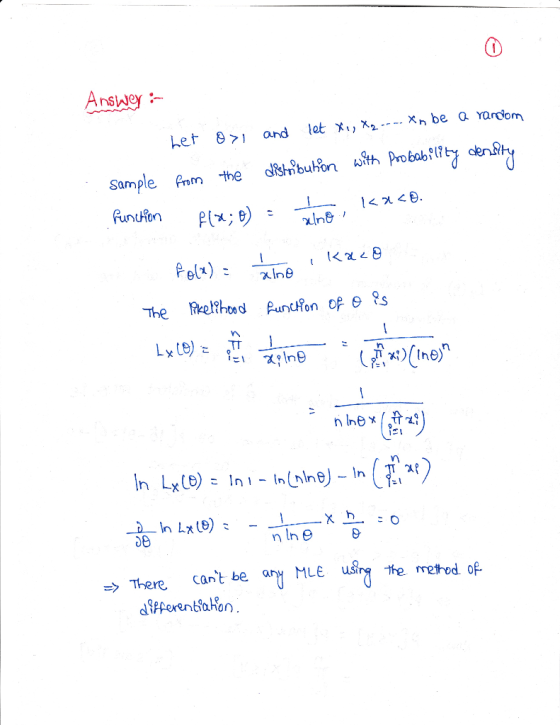 Answey Pe(x)- スIne Ini-In (n 08 n ne uấ ng the method There cant be artj MLE =>