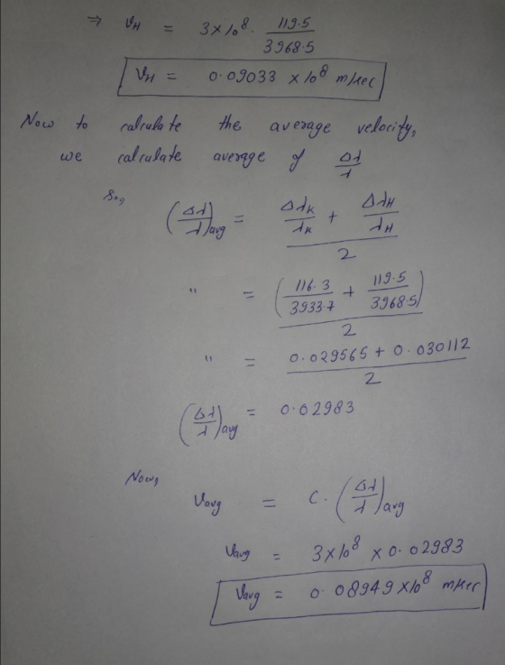 3969.5 Nus to aruh t the avevnge veloc we cal(ulate averageブ ,8,9 2 is 39334 33685 2. o. 039565 + o 030112 2 61) 0.02983 Nowy