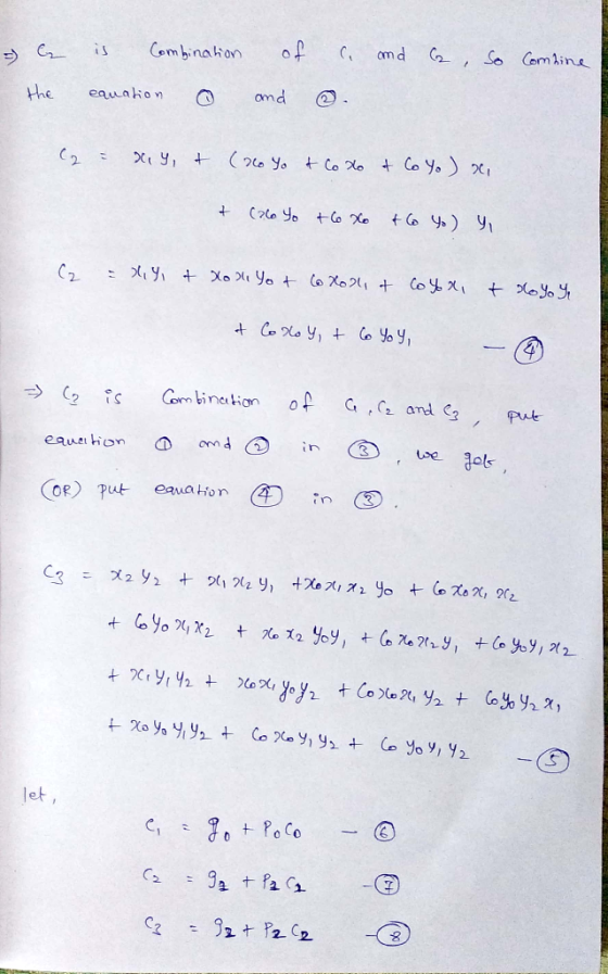 f So Comine Camd Combinahon C amd the equahon (0o Yo C2 tCo o t Co Yo x +Co Xe Com bination G C and Put ond eauehion OR) Put