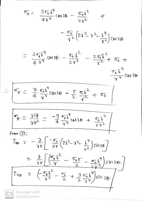 3 2 Cas 28 4Y 2Y2 CaM 20 2 2 202 Y2 2y2 4 Y Cos 29 7 56 cas20 4 226 2 cas 20 from (3) 2Y 2 3 6D b sin 28 Y cs Scanned with Ca
