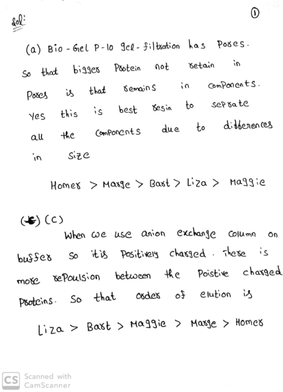 (a) Bio - 6iel P- lo 3cl- §ilbsation has Poses Pootein not Getain biages So that ComPonents. bemain S that Рохes to Sep Ga te