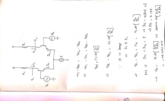 vin, - Vge Vin2 K= <- - PA 51 + Iez -> TG TIt8 0- ?7, (- O.131. O.13 0.87 Nd = 26mv» n0.13 o.87 46. 425 mv