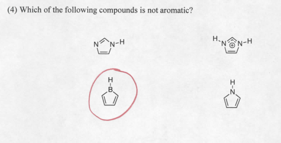 (4) Which of the following compounds is not aromatic?